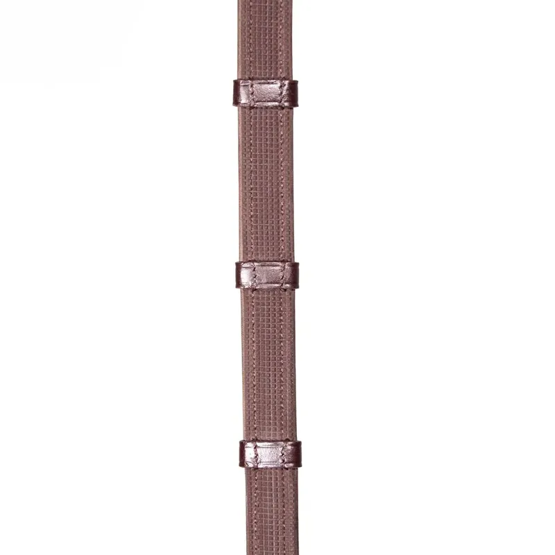 Henry James Calfskin Supergrip Reins with Stoppers - Havana Brown-1