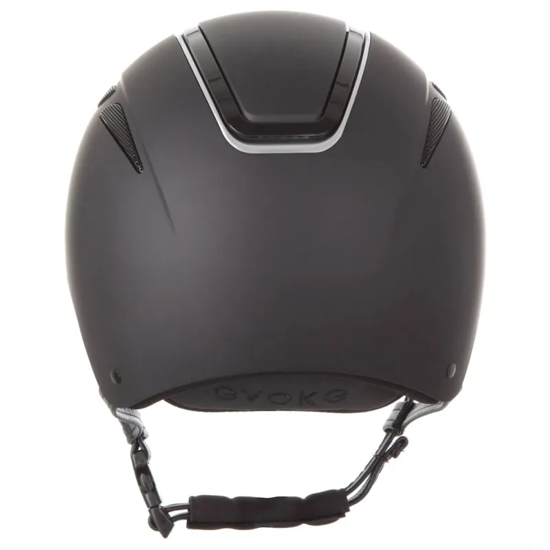 Evoke Callisto Classic Peak Riding Helmet - Black/Silver-3