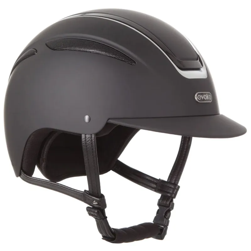 Evoke Callisto Classic Peak Riding Helmet - Black/Silver-1