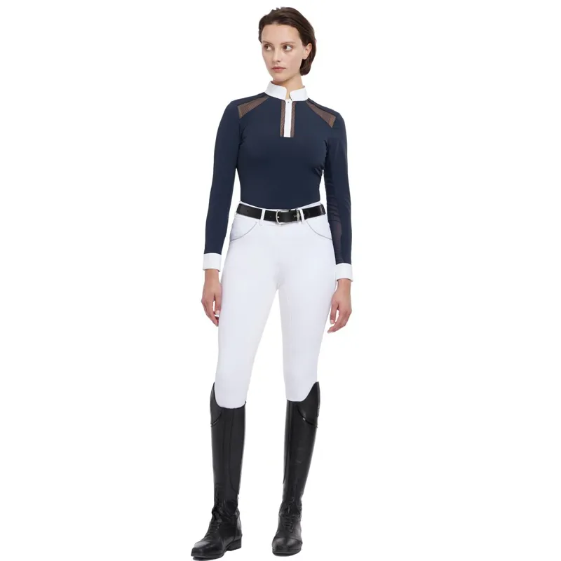 LeMieux Camille Long Sleeve Ladies Show Shirt - Navy-11
