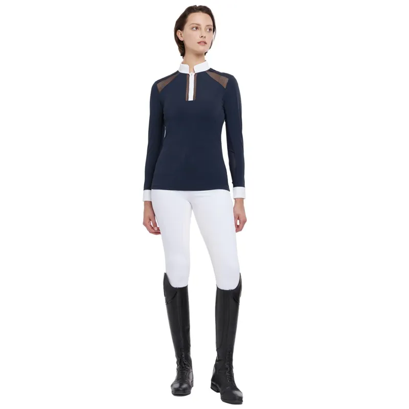 LeMieux Camille Long Sleeve Ladies Show Shirt - Navy-10