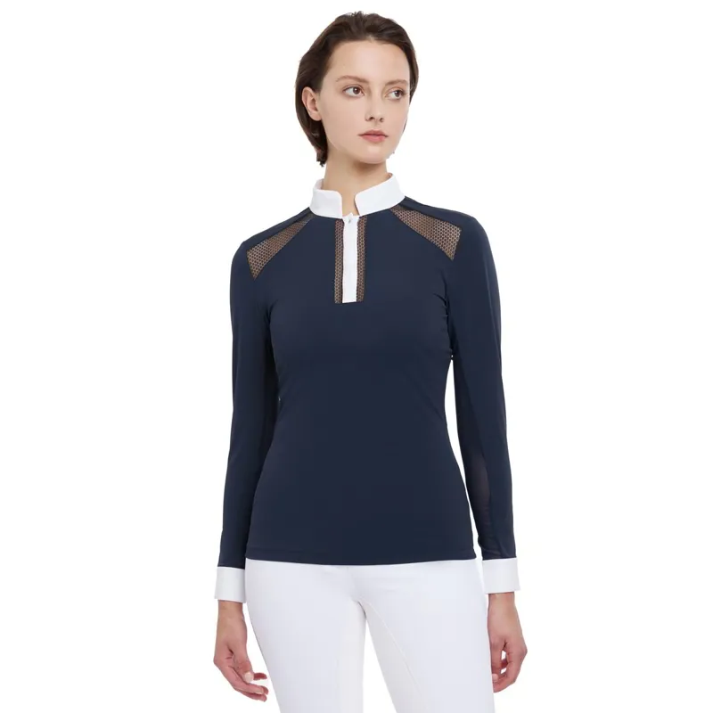 LeMieux Camille Long Sleeve Ladies Show Shirt - Navy-7