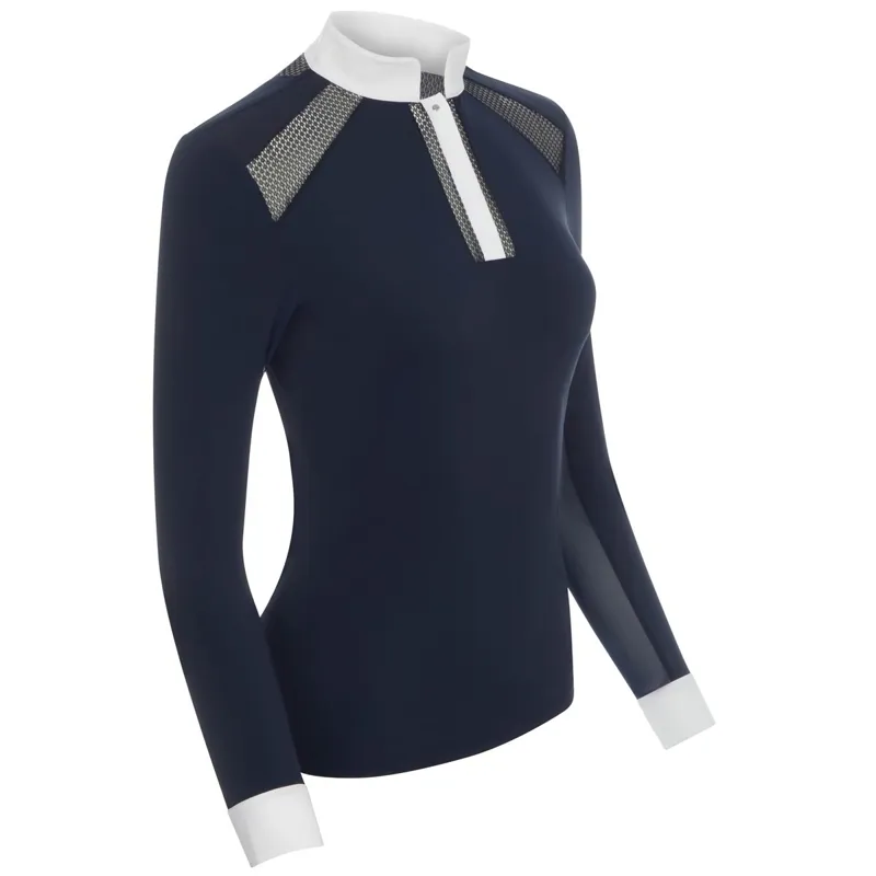 LeMieux Camille Long Sleeve Ladies Show Shirt - Navy-4