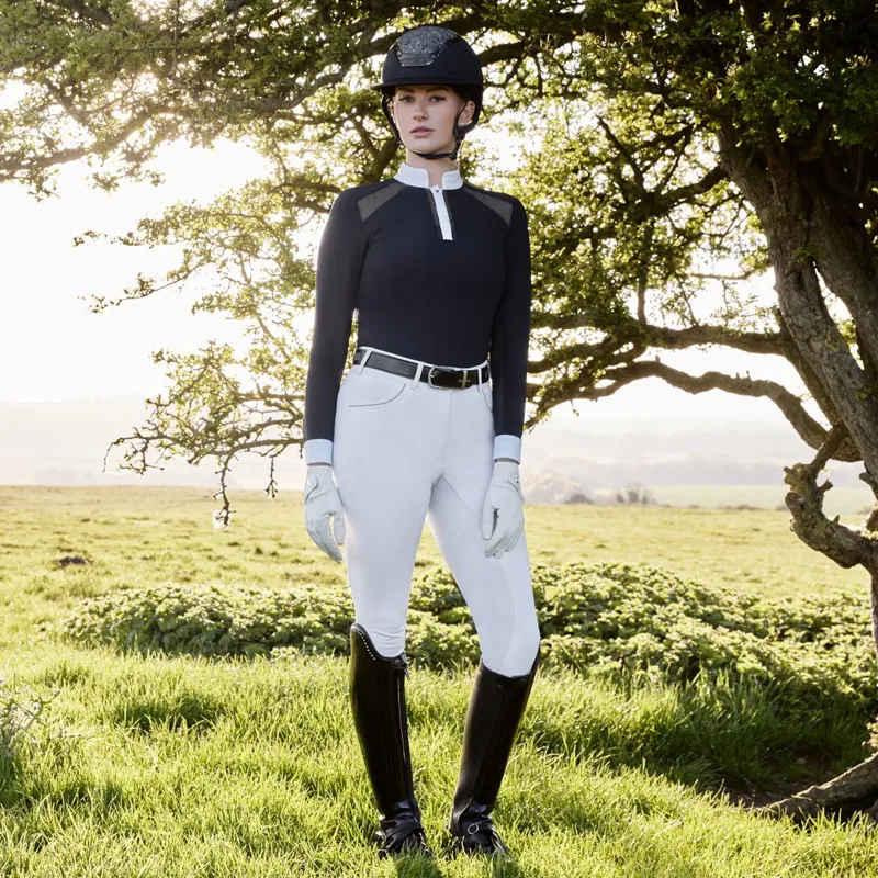 LeMieux Camille Long Sleeve Ladies Show Shirt - Navy-2