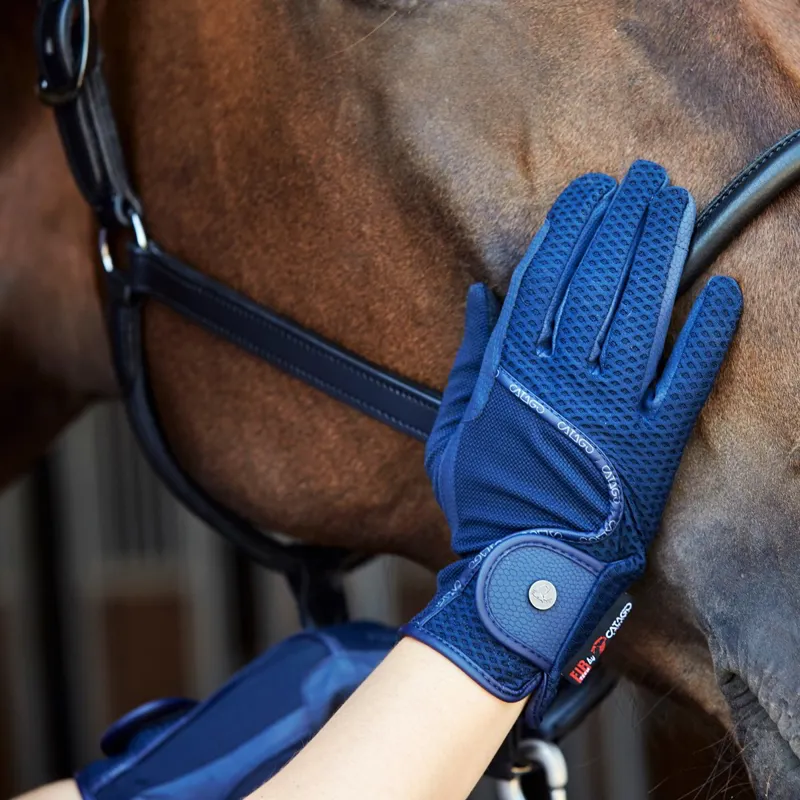 Catago FIR-Tech Mesh Adult Riding Gloves - Navy-1