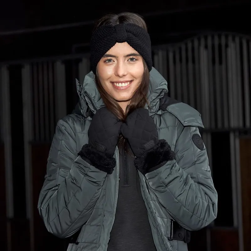 Catago Pax Quilted Womens Mitten Riding Gloves - Black-1