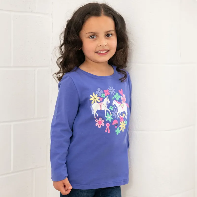 Lighthouse Causeway Junior Long Sleeve Tee - Horse Print-4
