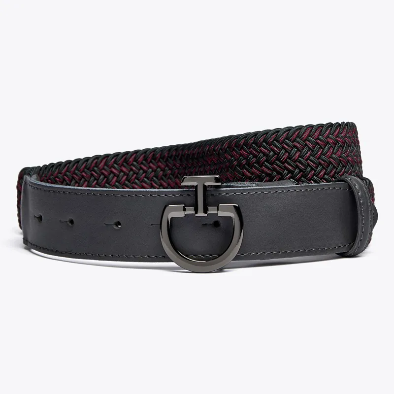 Cavalleria Toscana Elastic Clasp Men's Belt - Grey/Wine