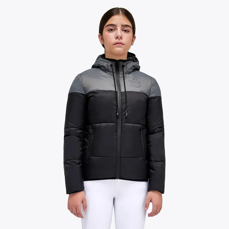 Cavalleria Toscana Hooded Junior Puffer Jacket - Black/Grey