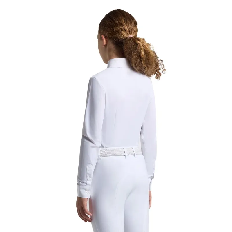 Cavalleria Toscana CAA053 Junior Girls Long Sleeve Show Shirt - White-1