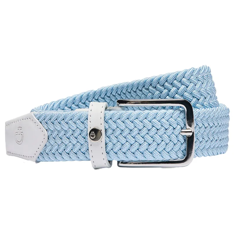 Cavalleria Toscana Womens Elastic Belt - Blue Fog/White