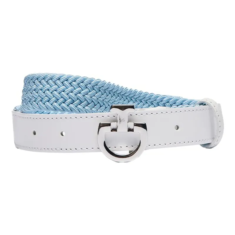 Cavalleria Toscana Younger Rider Junior Elastic Belt - Blue Fog/White