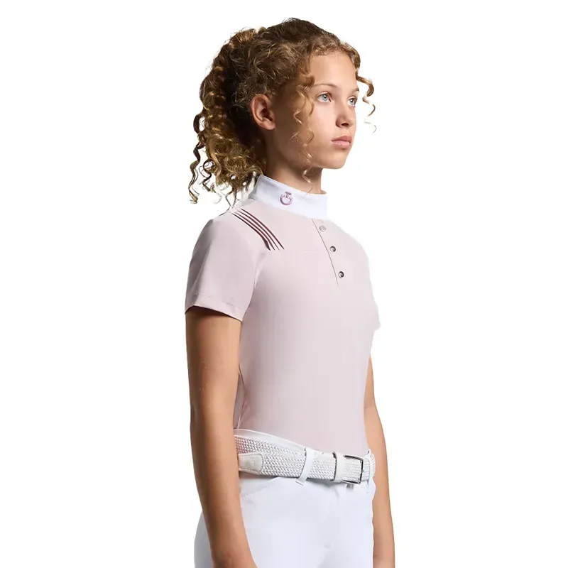 Cavalleria Toscana Jersey Pleat Junior Girls Show Shirt - Violet Ice