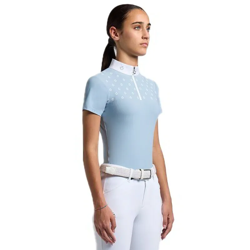 Cavalleria Toscana Junior Short Sleeve Show Shirt - Blue Fog
