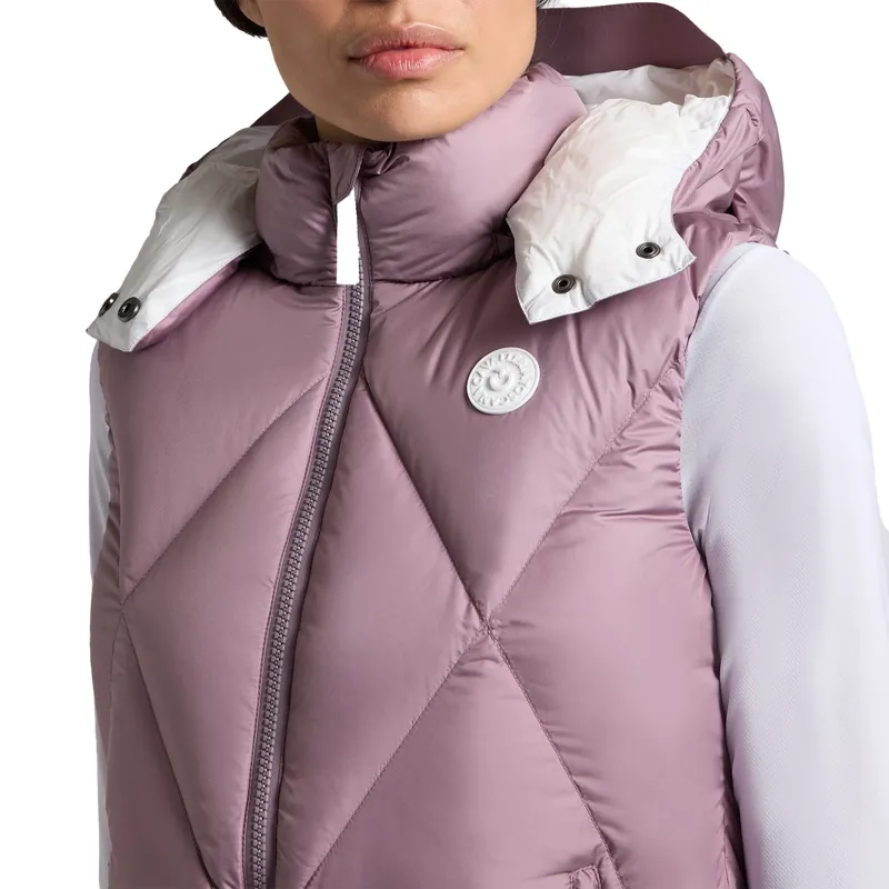 Cavalleria Toscana Down Padded Women's Hooded Vest - Grape Shake-2