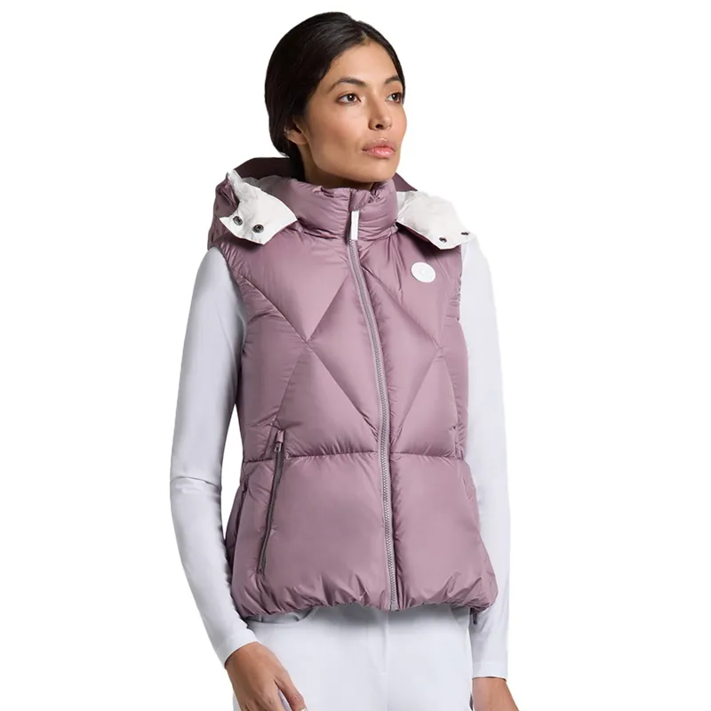 Cavalleria Toscana Down Padded Women's Hooded Vest - Grape Shake