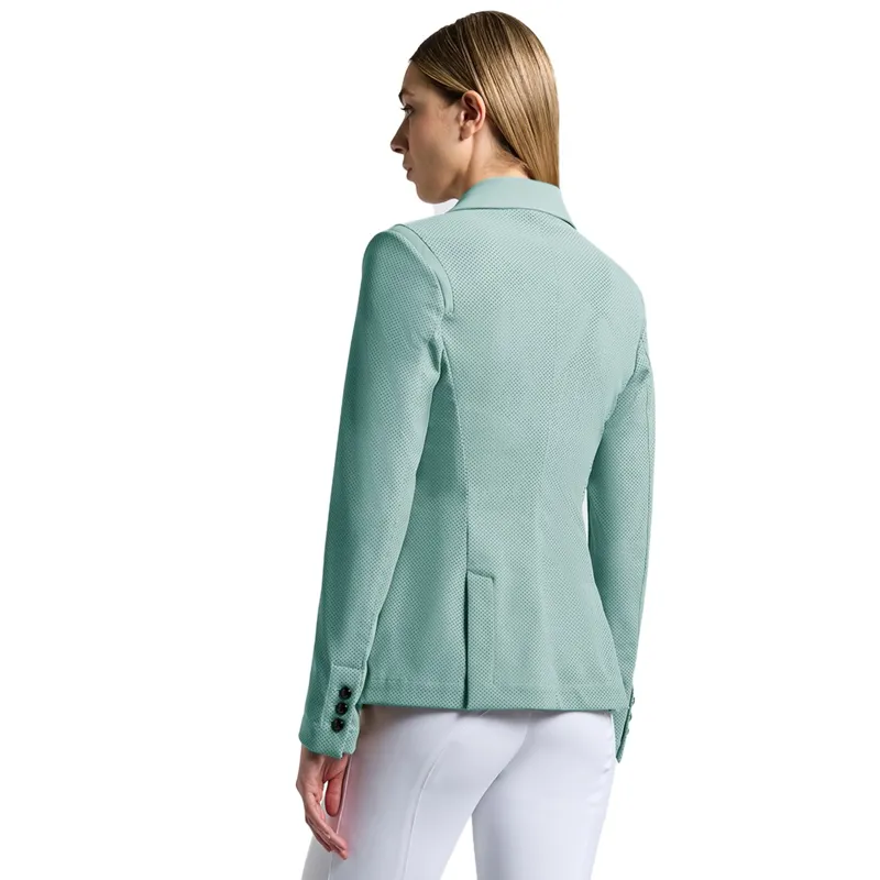 Cavalleria Toscana Womens Perforated Show Coat - Teal Green-1