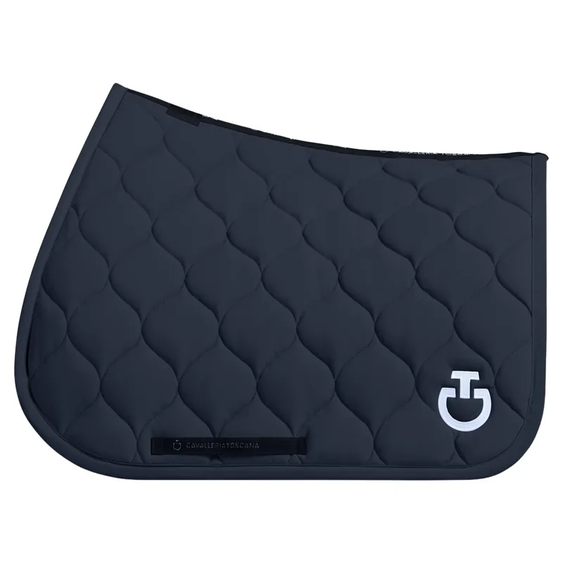 Cavalleria Toscana Circular-Quilted Jersey Jump Saddle Pad - Navy