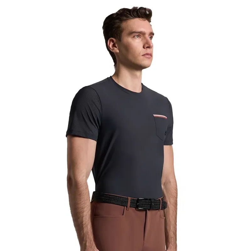 Cavalleria Toscana Pocket Men's Tech Tee - Charcoal