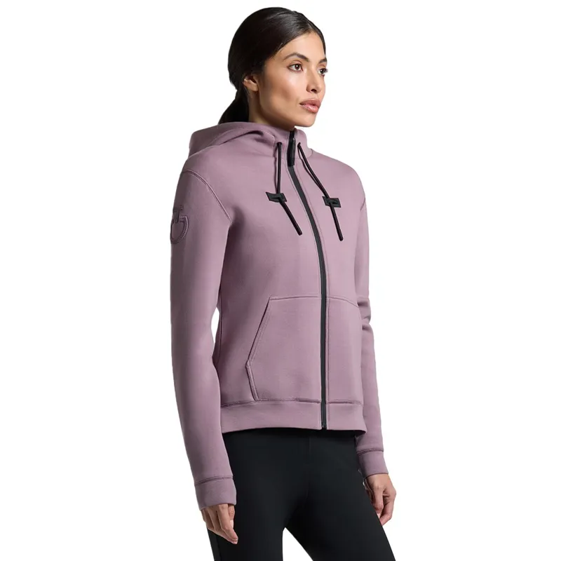 Cavalleria Toscana Women's Cotton Zip Up Hoodie - Grape Shake
