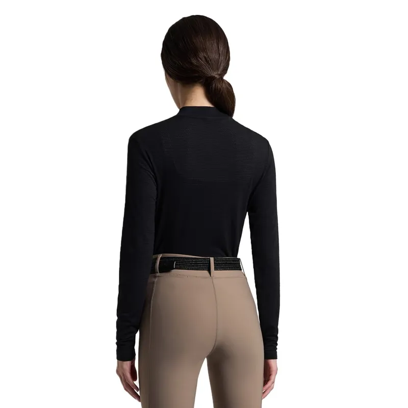Cavalleria Toscana Women's Tech Wool Long Sleeve Top - Black-1