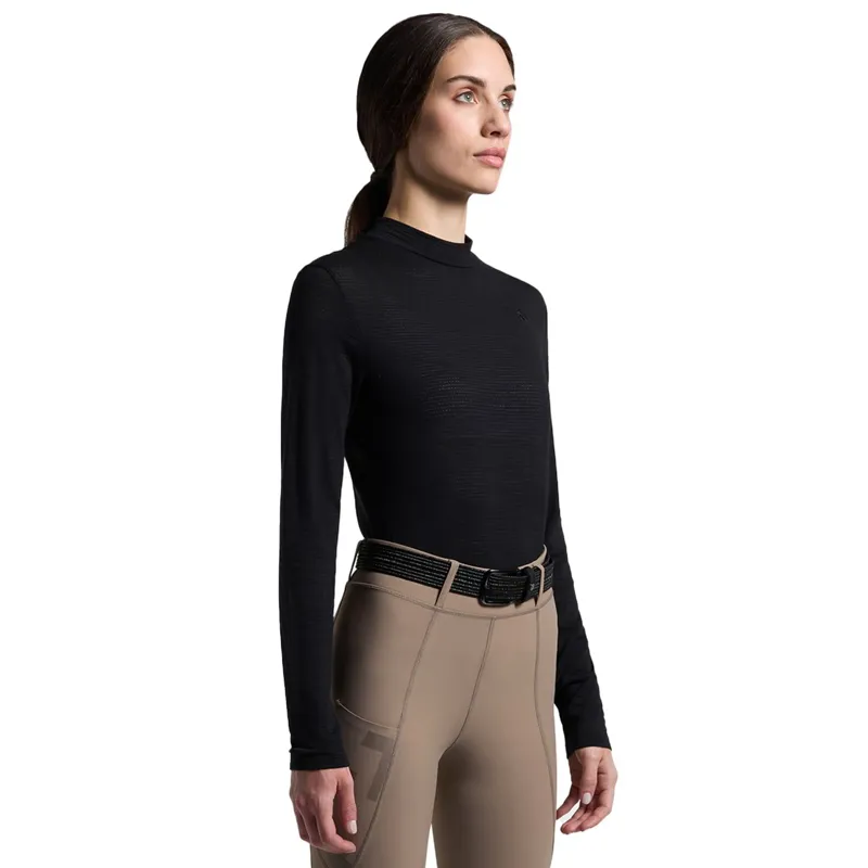Cavalleria Toscana Women's Tech Wool Long Sleeve Top - Black
