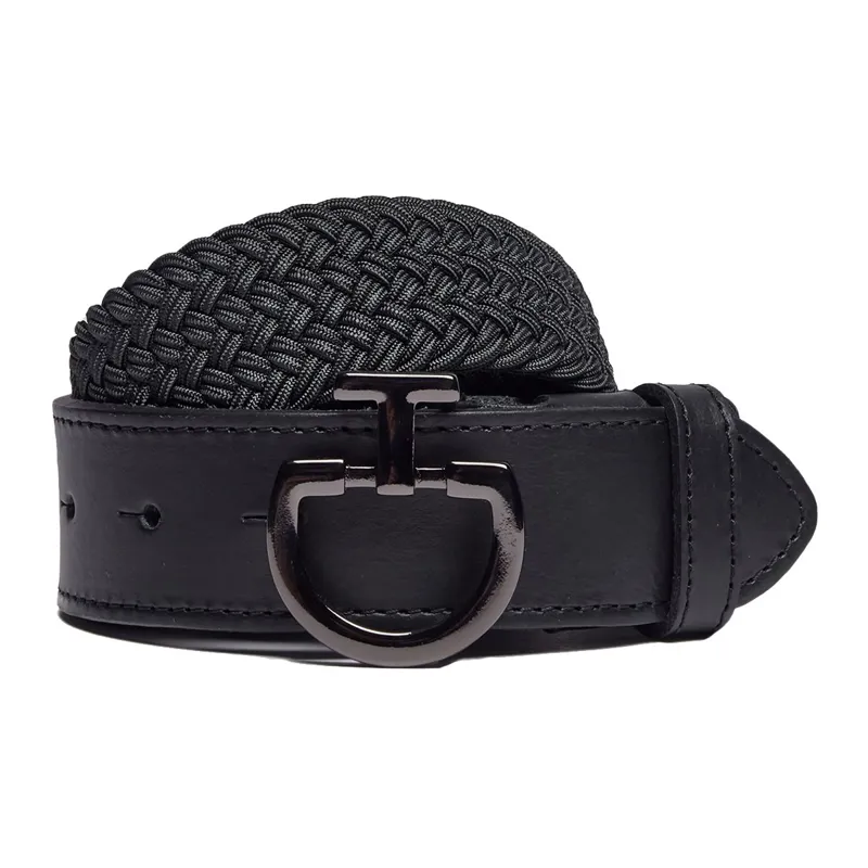 Cavalleria Toscana Elastic Clasp Men's Belt - Dark Grey/Black