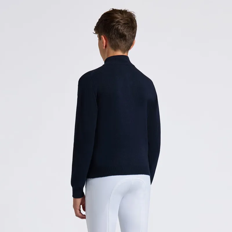 Cavalleria Toscana Orbit Half Zip Cashmere Boys Sweater - Navy-1