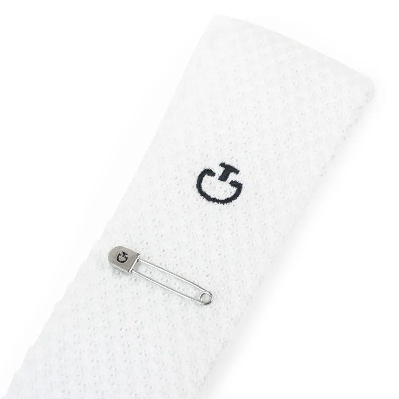 Cavalleria Toscana Tricot Show Tie with Pin - White-1
