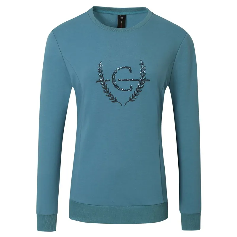 Covalliero Sequin Emblem Womens Sweater - Deep Water
