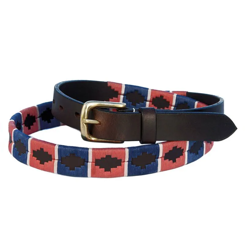 Chukka Slim Belt - Julieta Dark Brown/Pink/Blue/White-1