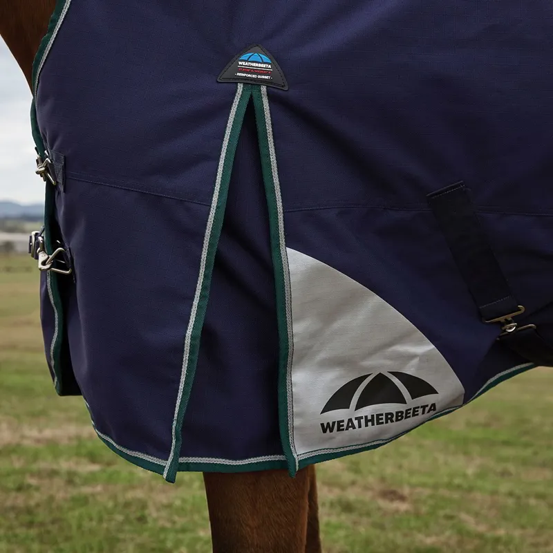 WeatherBeeta ComFiTec Plus Dynamic 220g High Neck Turnout Blanket - Navy-3