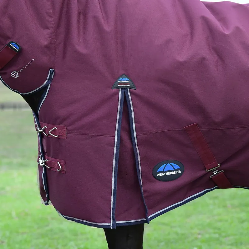 WeatherBeeta Essential 220g Combo Turnout Blanket - Burgundy/Navy-5