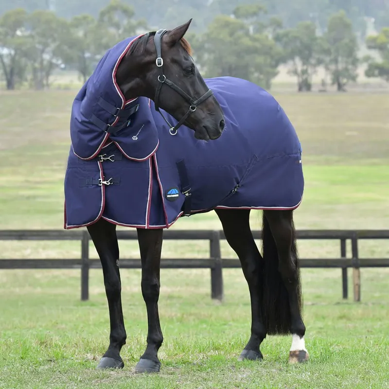 WeatherBeeta ComFiTec Essential 50g DetachANeck Turnout Blanket - Navy-1