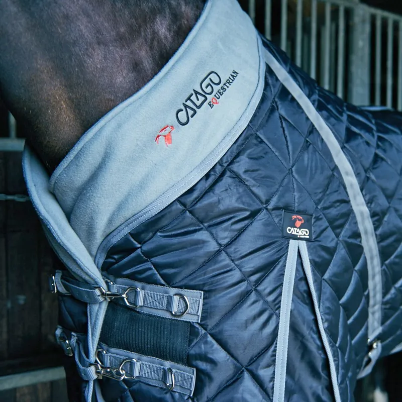 Catago 100g Standard Neck Stable Blanket - Black/Grey-2