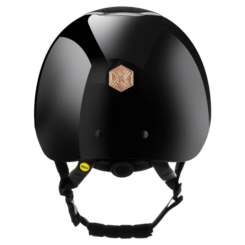 Charles Owen EQx Hyda Sparkly MIPS Riding Helmet - Black Gloss/Rose Gold-1