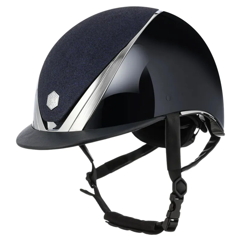 Charles Owen EQx Hyda Sparkly MIPS Riding Helmet - Navy Gloss/Chrome