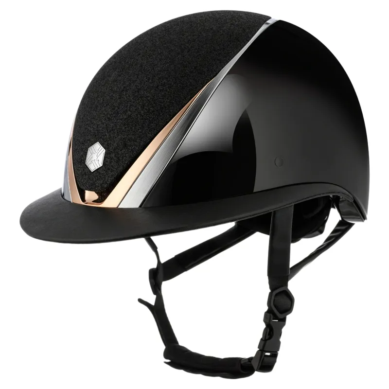Charles Owen EQx Hyda Sparkly Wide Peak MIPS Helmet - Black Gloss/Rose Gold