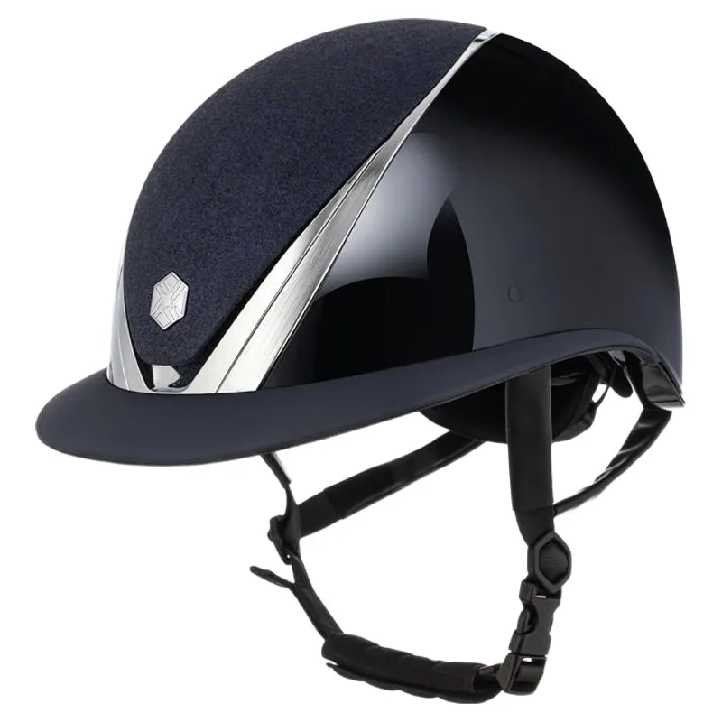 Charles Owen EQx Hyda Sparkly Wide Peak MIPS Helmet - Navy Gloss/Chrome