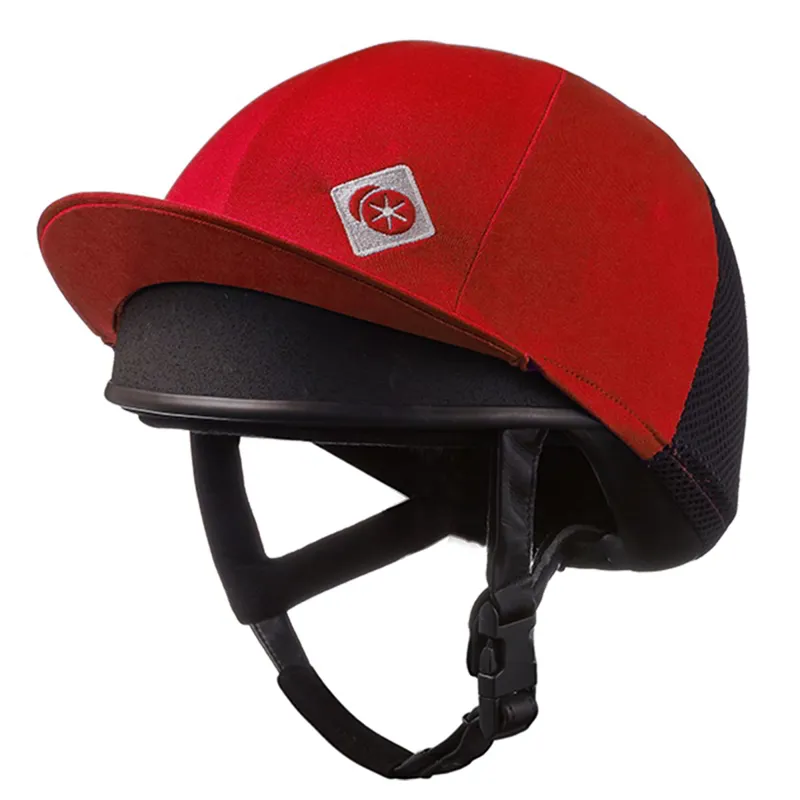 Charles Owen J3YR Junior Helmet Cover With Rear Vent - Red