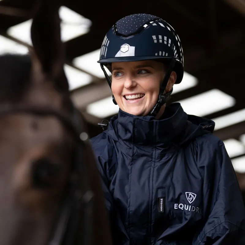 Charles Owen EQx Kylo Crystal Riding Helmet - Navy Gloss/Silver Crystal-7