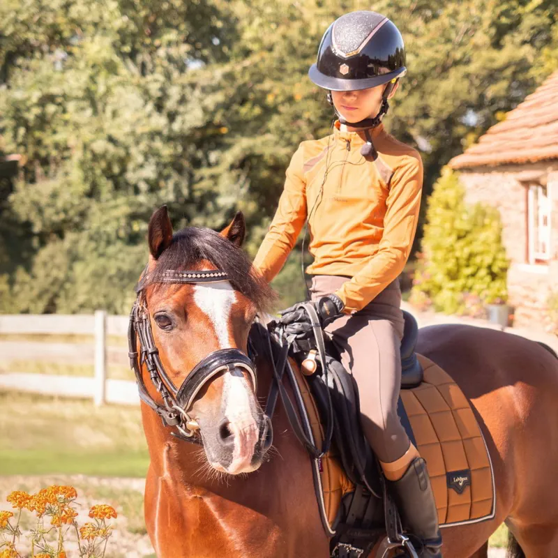 Charles Owen EQx Kylo MIPS Sparkly Wide Peak Helmet - Black Gloss/Rose-2