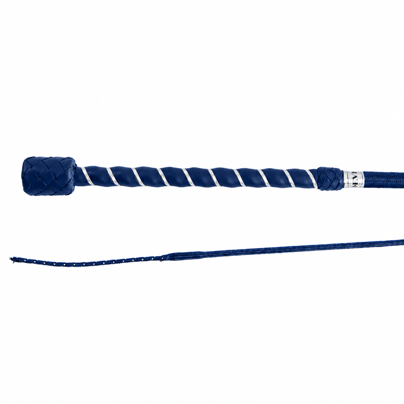 Dever Rider 12 Dressage Whip - Navy/Silver