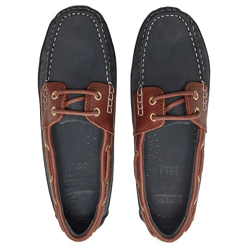 Chatham Cromer Ladies Driving Lace Moccasins - Dark Navy/Burgundy-7