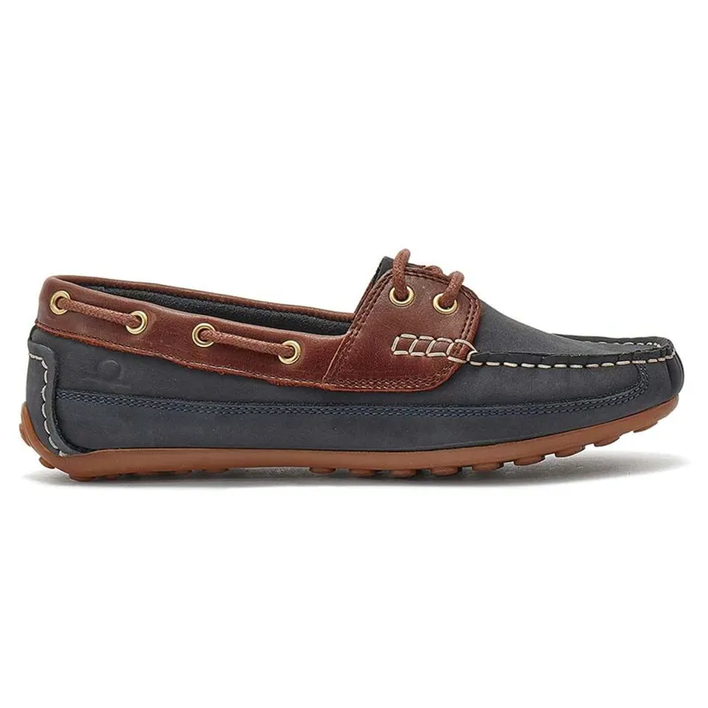 Chatham Cromer Ladies Driving Lace Moccasins - Dark Navy/Burgundy-1