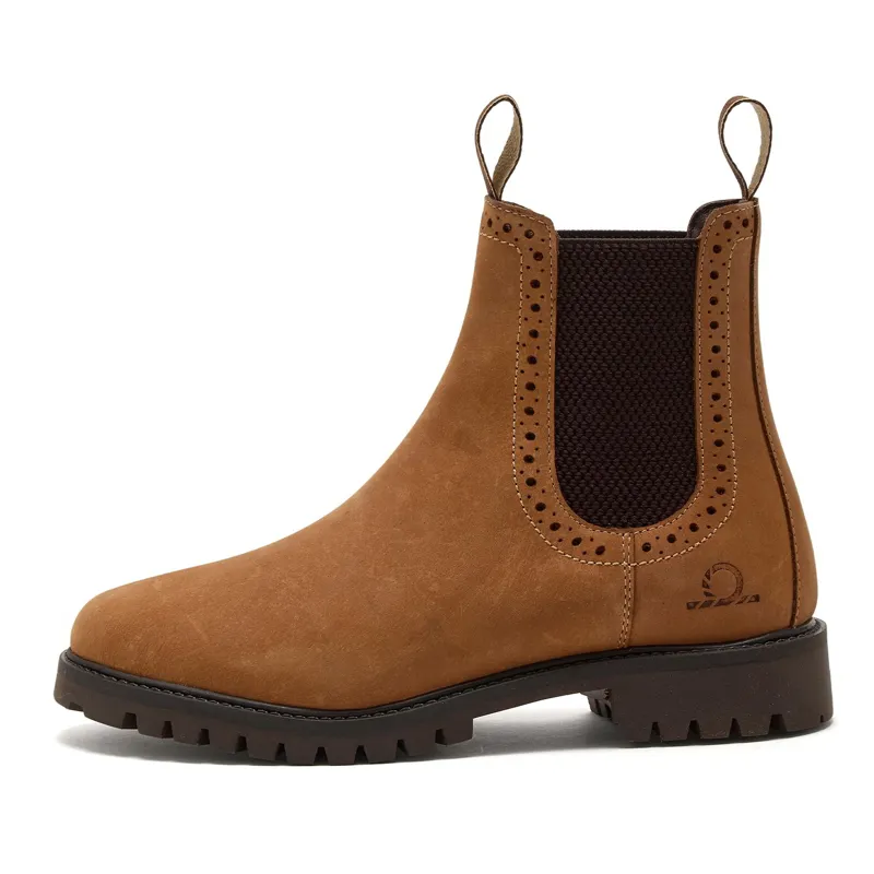 Chatham Moreton Womens Leather Brogue Chelsea Boots - Tan-1