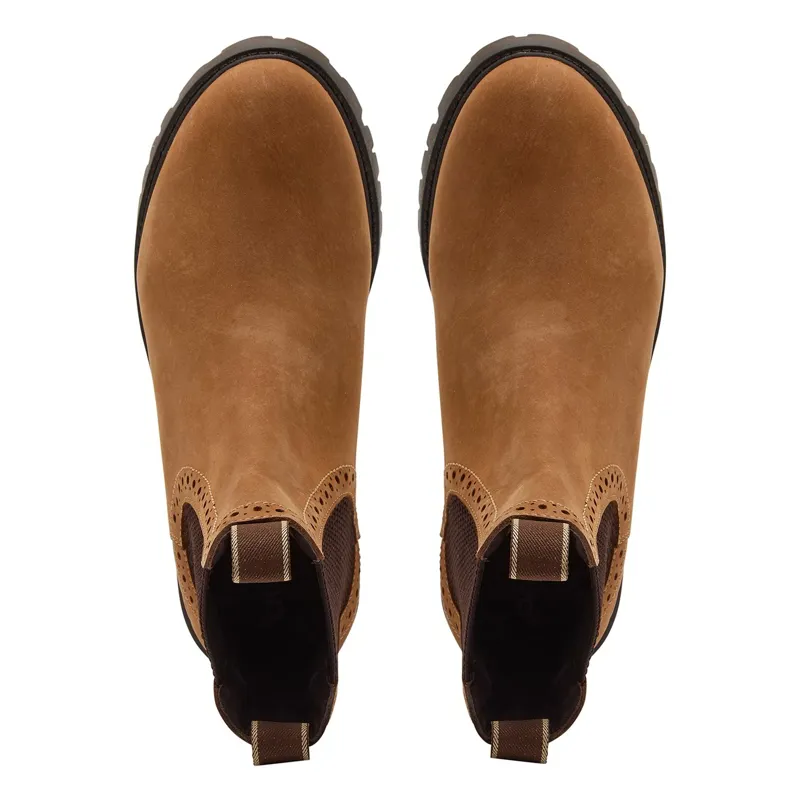 Chatham Moreton Womens Leather Brogue Chelsea Boots - Tan-2