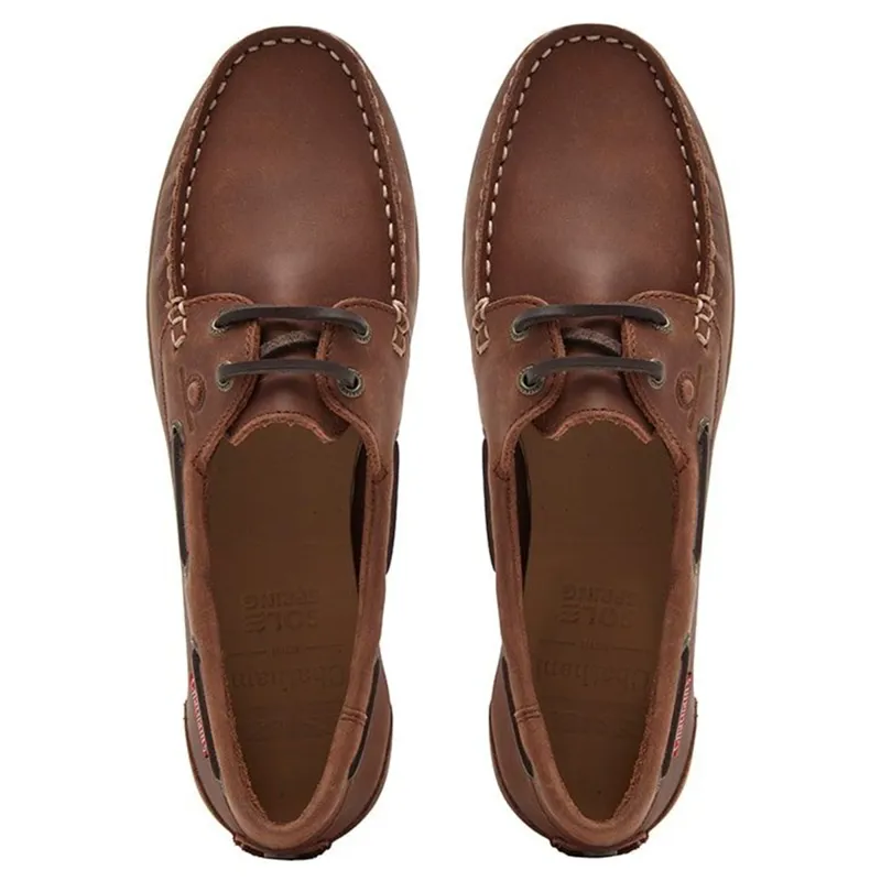 Chatham Penang Women's Leather Boat Shoes - Dark Tan-3