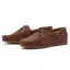 Chatham Penang Women's Leather Boat Shoes - Dark Tan