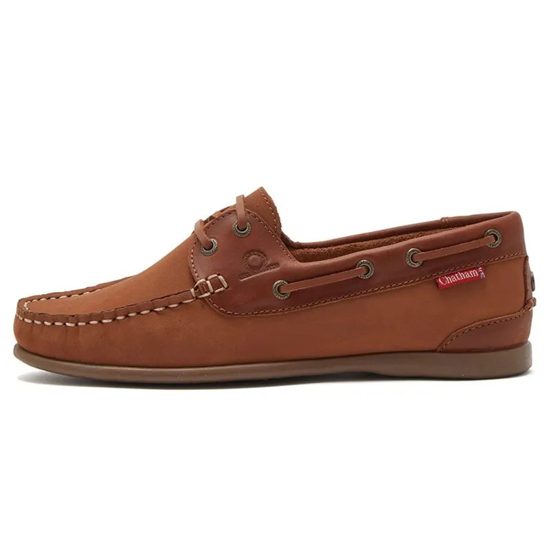 Chatham Penang Women's Leather Boat Shoes - Tan/Tan-2